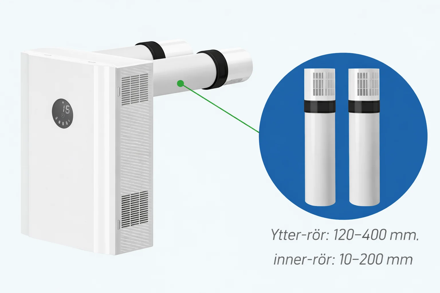 Ventilationsaggregat mini med värmeåtervinning