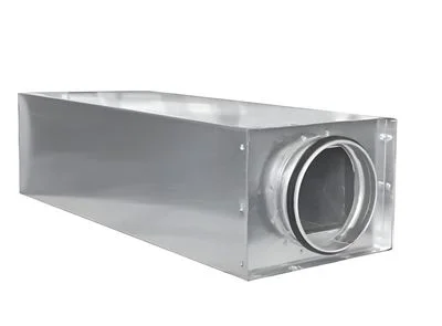 Ljuddämpare Ø100 mm, L 500 mm, H 150 mm, B 150 mm